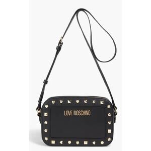 LOVE MOSCHINO Studded Leather Black and Gold Crossbody Bag New!